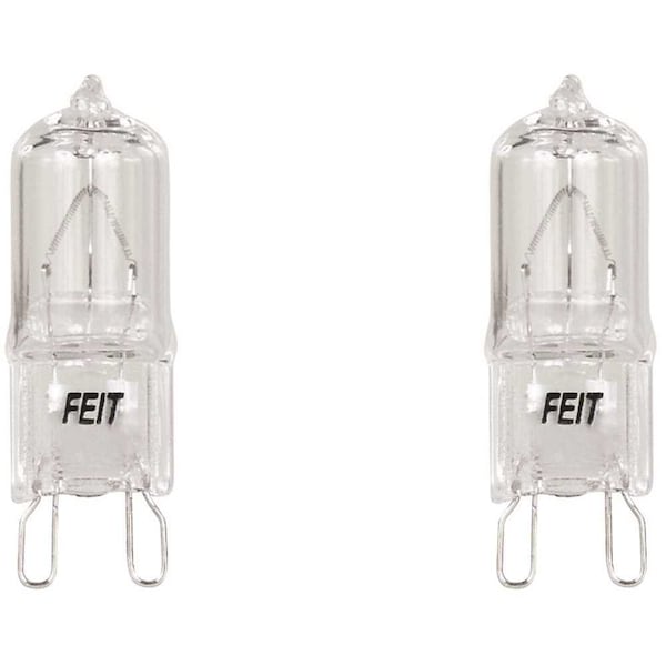 40-Watt Bright White 3000K T4 G9 Bi-Pin Base Dimmable Decorative Halogen Light Bulb - Pair